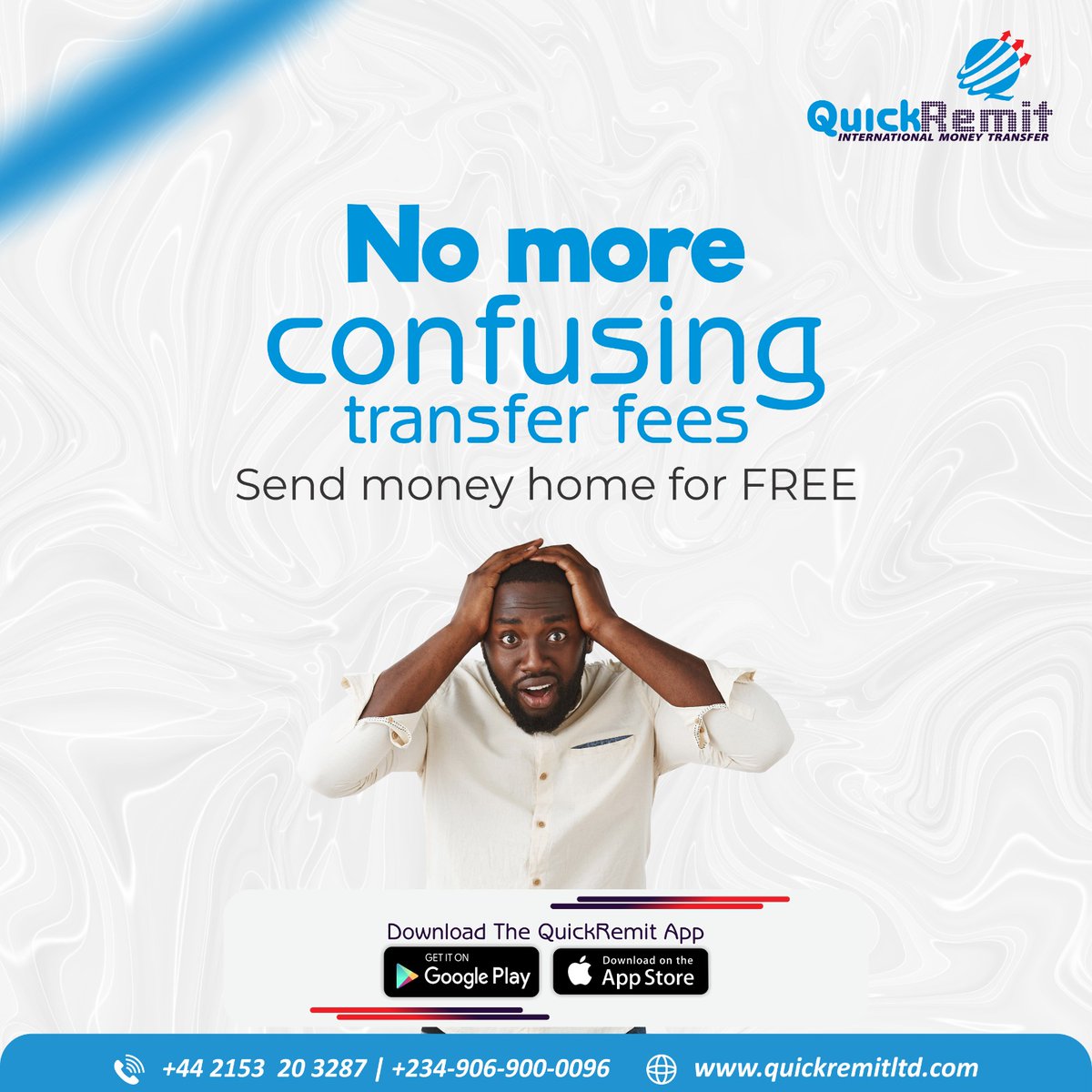 Why settle for expensive money transfers when you can send money home quickly and securely?

…all for FREE

Come to the QuickRemit side of Life

Download the QuickRemit app now
Available on Google and IOS stores

#QuickRemit #seamlesstransfers #UKtoNigeria #Remitwithease