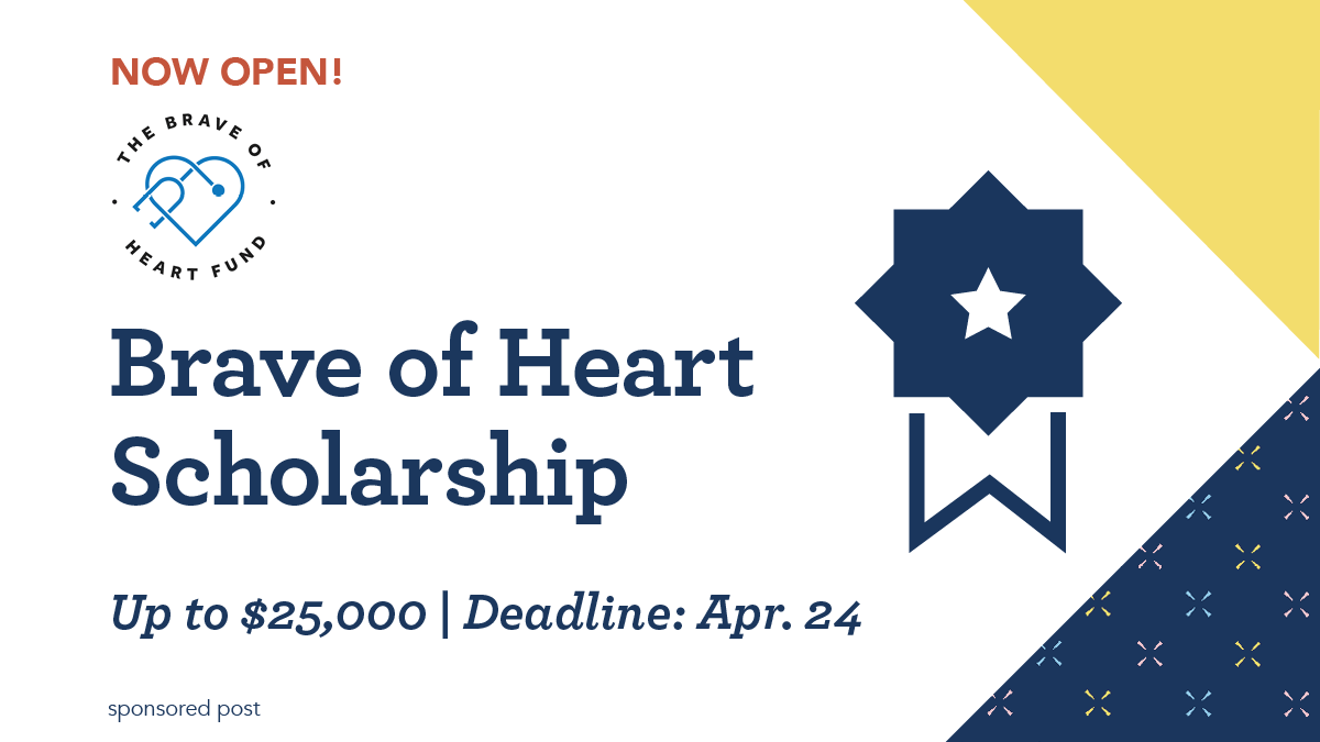 If your parent, spouse or domestic partner lost their life while fighting COVID-19 as a frontline health care worker, the Brave of Heart Scholarship is here to help. Scholarships from $5,000 to $25,000 are available now. Learn more and apply at hubs.ly/Q02lDQwy0.