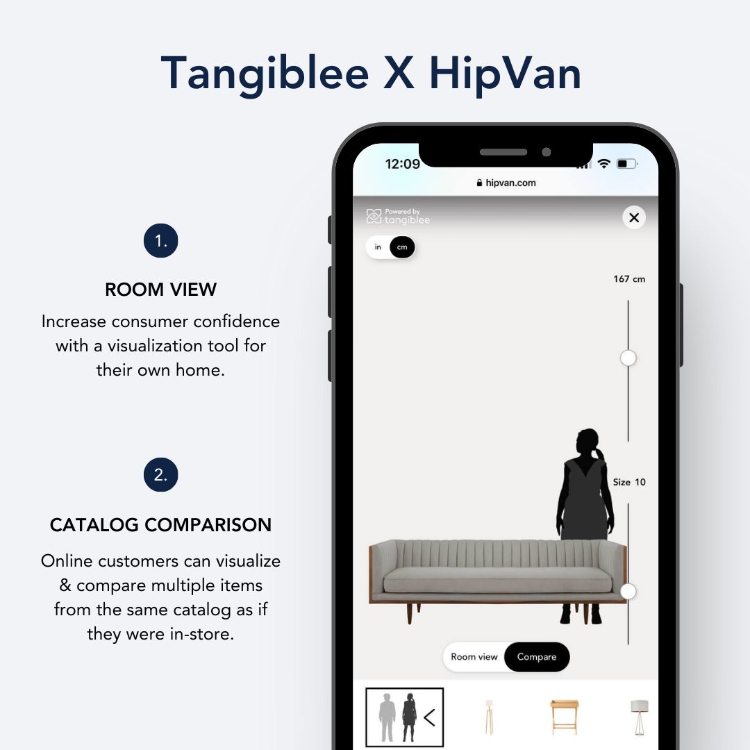 Learn how HipVan turned online furniture shopping into an immersive experience with Tangiblee's features: 🔵Room view; 🔵Compare To. Take a closer look at our innovative features by heading to the link: hubs.ly/Q02lxGqj0 #ecommerce #B2B