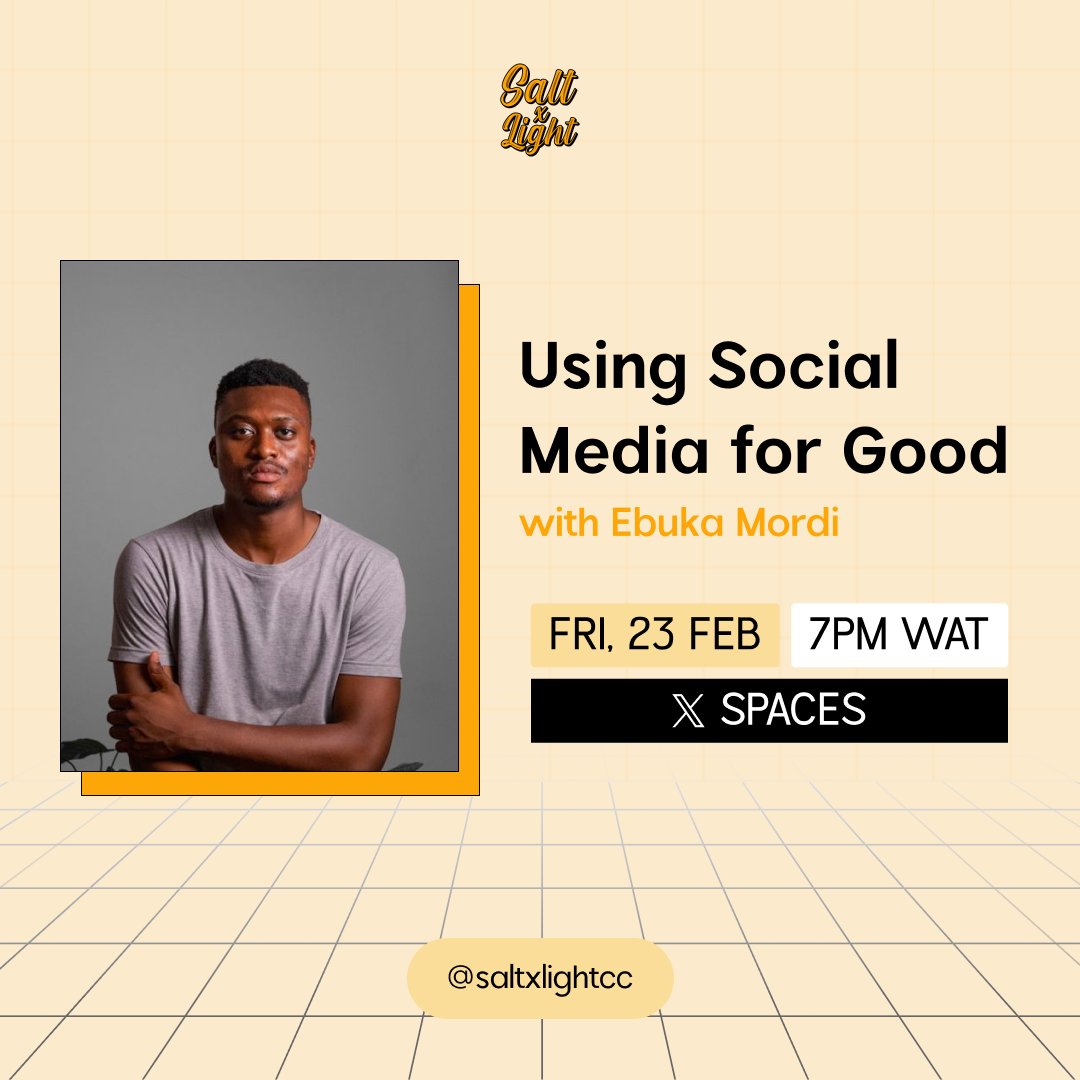 Join us this Friday for our very first Twitter Space event featuring a special guest speaker! @ebuka_mordi 🌟 In this space, He shares insights and inspiration on How to use Social media for good as a creative. twitter.com/i/spaces/1vOGw…