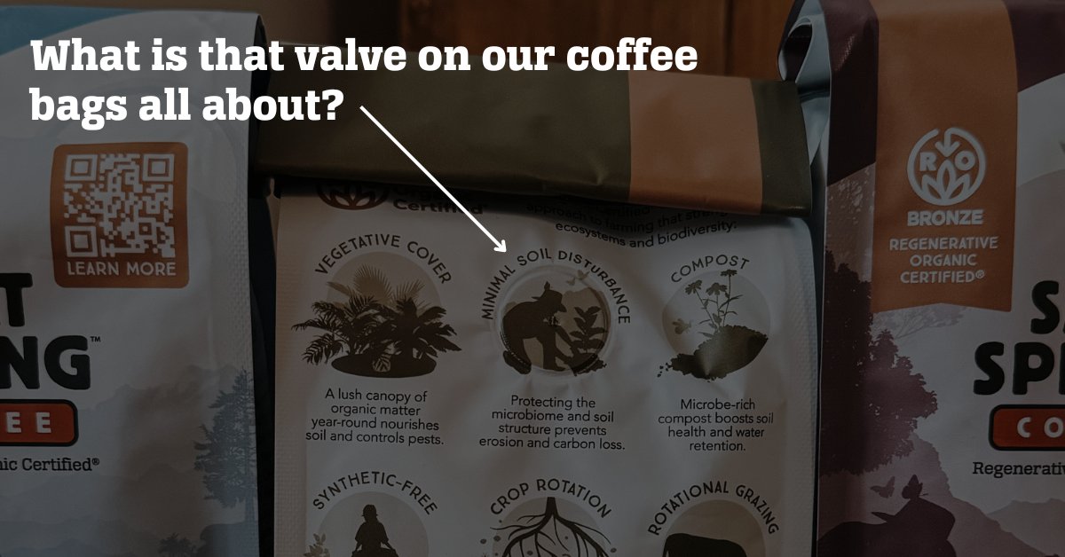 Ever wondered about the small valve on your coffee bag? It's a degassing valve, crucial for preserving freshness. It lets CO2 out while keeping oxygen away, ensuring each cup supports sustainability. ☕️ #CoffeeScience #Sustainability