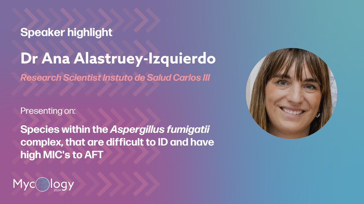 🎙️We are pleased to have @Ana_Alastruey from @SaludISCIII presenting at #Mycology2024! Register for a front-row seat to expert insights into the Aspergillus fumigatii complex. Click the link and fill out the short form 👇 ow.ly/ofVK50QFEBk #HealthcareConference