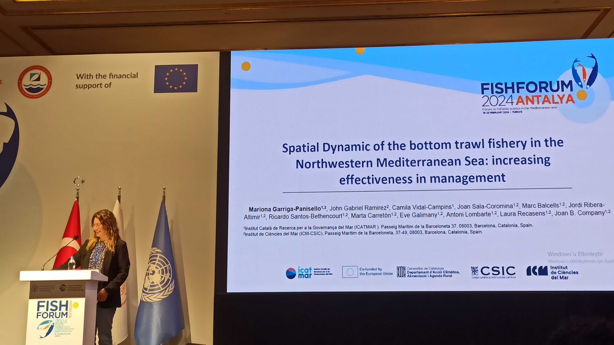 🔵 Our colleague Mariona has presented today at the #FishForum2024, in Antalya, the characterization of métiers in the northern GSA6 of the 5 species included in the EU Multiannual Plan.
@agriculturacat @ICMCSIC @EMC @FEMPA @UN_FAO_GFCM