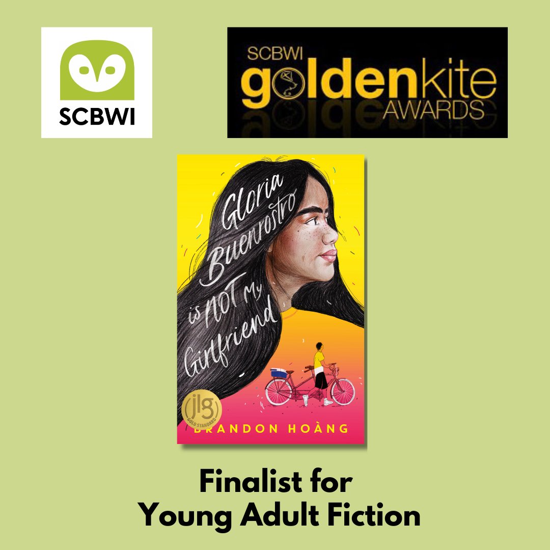 This Saturday is the coveted @scbwi Golden Kite Awards and GLORIA BUENROSTRO IS NOT MY GIRLFRIEND is a finalist! I attended my first SCBWI Summer Conference in 2012, dreaming and wondering if I'd ever be a published author. Never thought I'd be up for a Golden Kite! Let's goooo!
