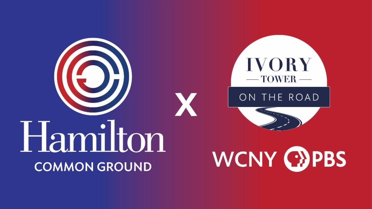 Common Ground hosts WCNY PBS for a live recording of their show “Ivory Tower” at 7:30 p.m. Feb. 28. Please join us for this first installment of the show's 'On the Road” series. bit.ly/42IGCfX @WCNYPBS @uticauniversity @GannonU @colgateuniv @OnondagaCC @Ty_Seidule