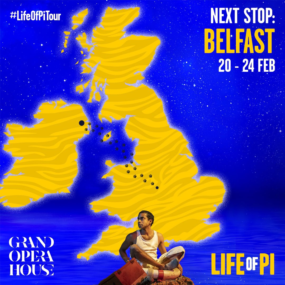 Belfast, it’s your turn to experience the MAGIC of #LifeofPiTour. Join us @gohbelfast until Saturday for the Tony and Olivier-award winning production! ✨🐅 lifeofpionstage.com