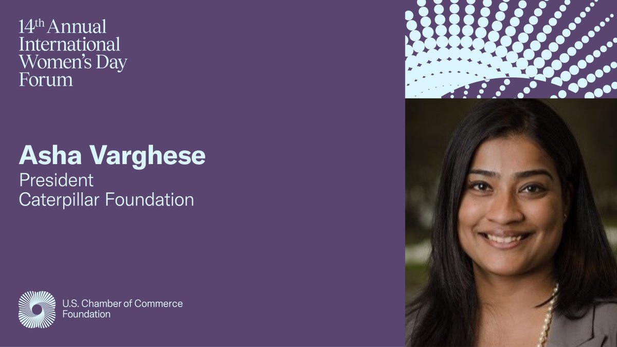 Our President @AshaSVarghese will take the stage at @USCCFoundation’s International Women’s Day Forum on 2/28, to offer insights on representation and inspiration, especially for women working in male-dominated fields. Register here: bit.ly/3OO1Kvr! #IWDForum