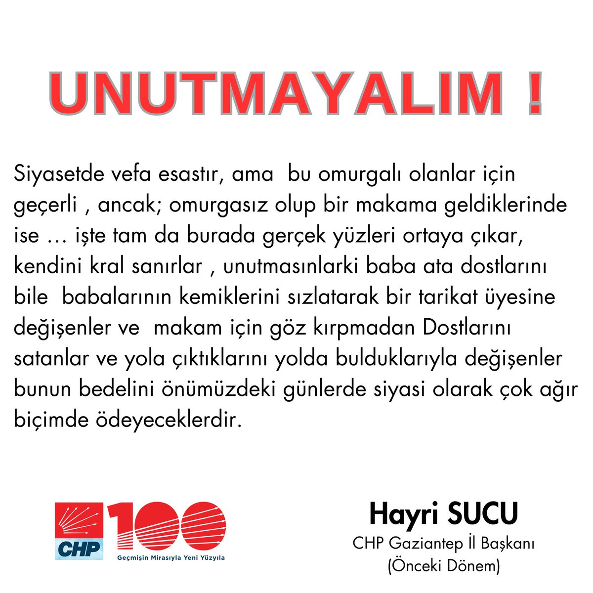 Örgütümüzün sözünü bu şekilde hiçe sayanlara karşı mücadelemiz sonuna kadar devam edecek.