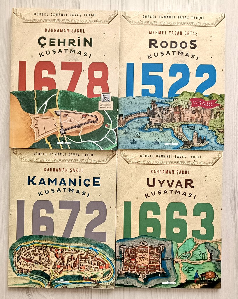 Aşağıdaki kitapları uzun zamandır alacağım deyip bir türlü almıyordum.Açıkçası Batı standartlarında bir seri olmuş. Umarım İstanbul,Girit,Szgetvar ve Estergon da çalışılır. Bu vesileyle aşağıdaki 3 eserin yazarı @KahramanSakul ve Rodos'un yazarı @myasarertas'a teşekkür ederim.