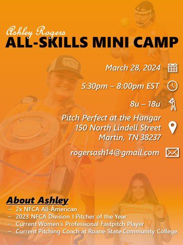 🚨I’m coming to West TN!🚨 Come learn at my all-skills camp on March 28, 2024 at Pitch Perfect at the Hangar in Martin, TN. Sign up using the link in my bio! If you can’t make it, be on the lookout for ANOTHER camp (you’ll get a discount for attending multiple camps)👀