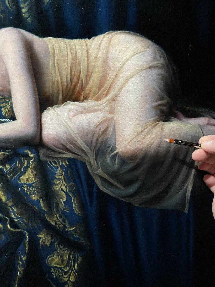 Working up the sheer layers of this painting today, starting to come together…..looking forward to exhibiting this with @rehscgi soon. 😊

#oilpainting #art #artist #figurativeart #wip #workinprogress #artcollector #contemporaryrealism