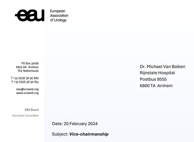 Proud to be appointed Vice-Chair of @Uroweb Patient Office!

EAU-PO, chaired by  Eamonn Rogers, strengthens its leadership team by a Vice-Chair dedicated to #Patientinformation (congratulations @MKaravitakis!) and one to #SDM #shareddecisionmaking 

In Dutch we’d say: 'Zin in!'