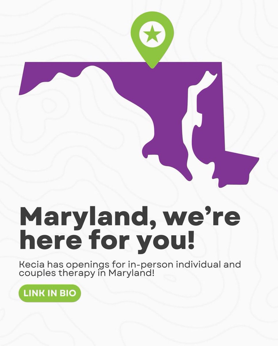 bbpsychotherapy's tweet photo. If you’re anywhere in the state of Maryland looking for individual or couples therapy, we’re here! 👋🏻👋🏾

Kecia currently has availability. ✨ Specializing in working with women and people of color, she is accepting patients virtually, in Waldorf, and anywhere in Maryland. https://t.co/DDCp4sBmtD
