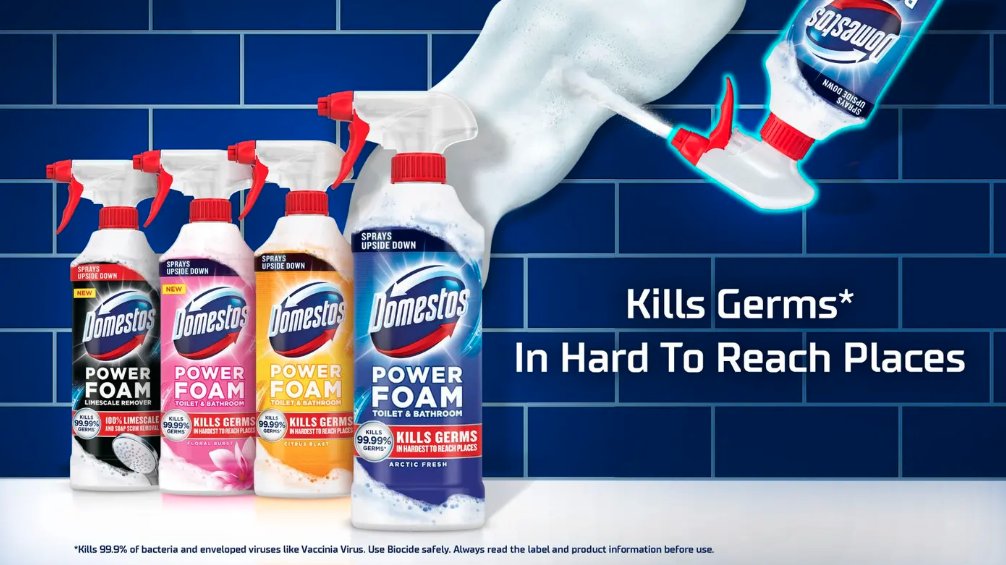 Since its launch, Domestos Power Foam has been killing germs in over 2 million homes in the UK 🧼🫧 Read about what's planned for the second year of this new innovation 👉unilever.co.uk/news/2024/dome…