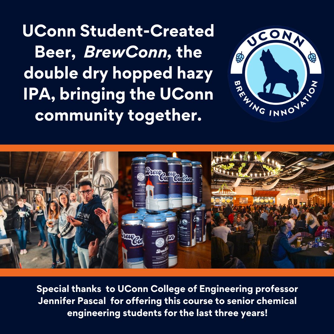 Introducing BrewConn – the delicious debut by UConn's Brewing Initiative! 🍻🎓 Cheers to BrewConn! Special thanks to Kinsman Brewing Company for making this event possible - for more information please visit brewing.initiative.uconn.edu 🌟 #BrewConn #NationalEngineersWeek #UConn