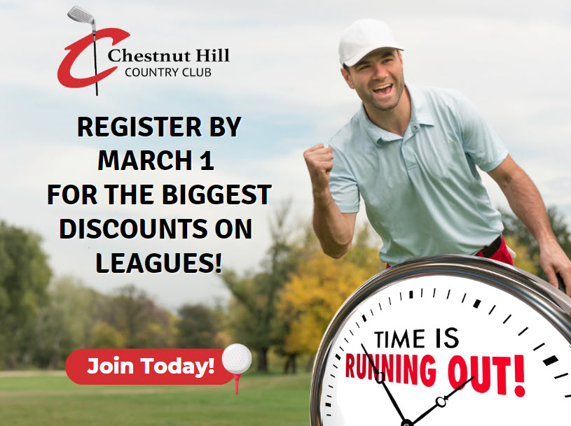 Chestnut Hill CC (@chestnuthillcc) on Twitter photo Register by March 1 for the Biggest Discount with our Flexible League Vouchers.
We offer the best options in WNY with our Flexible Payment Options!! chestnuthillgolf.com/leagues/golf-l…
<a href="/buffalogolfer/">🏌️♀️BuffaloGolfer.Com🏌️♂️</a> <a href="/wnygolfers/">WNY Golfers</a> Register by March 1 for the Biggest Discount with our Flexible League Vouchers.
We offer the best options in WNY with our Flexible Payment Options!! chestnuthillgolf.com/leagues/golf-l…
<a href="/buffalogolfer/">🏌️♀️BuffaloGolfer.Com🏌️♂️</a> <a href="/wnygolfers/">WNY Golfers</a>