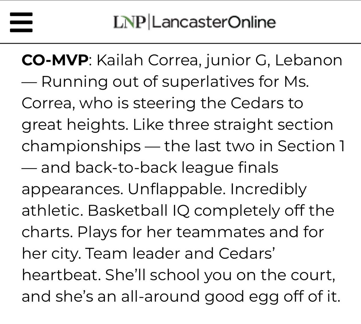 All 5 starters &amp; T were nominated for LL Awards 💙🙌🏼❤️! Keep working hard ladies &amp; go get what ya deserve <a href="/BballLebanon/">LebanonCEDARSGirlsBball</a> 

<a href="/KailahCorrea/">Kailah Correa</a> proud of you &amp; so is your city ♥️