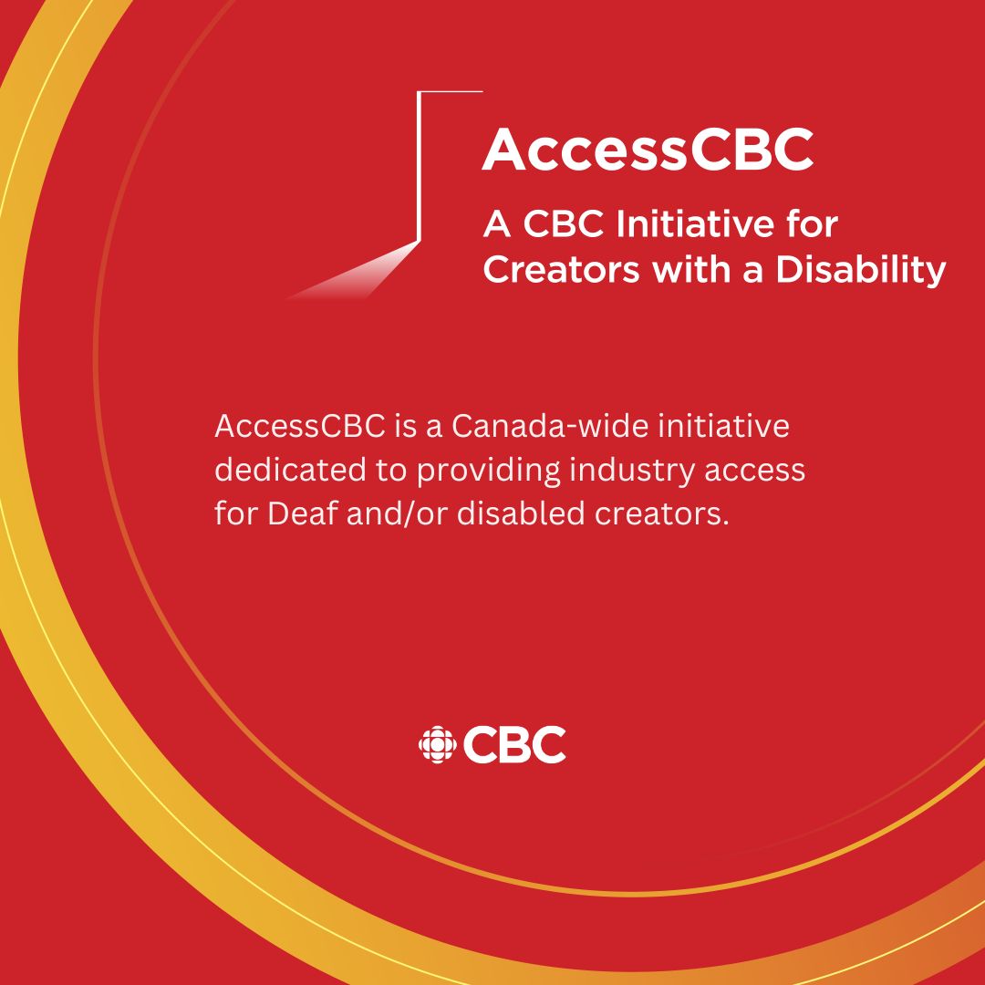 AccessCBC is a @CBC initiative for Deaf & disabled creators to provide training, mentorship & financing support to create scripted, unscripted & kids screen-based content. 🚨 Applications for the scripted and kids streams are open until March 15! cbc.ca/mediacentre/pr…