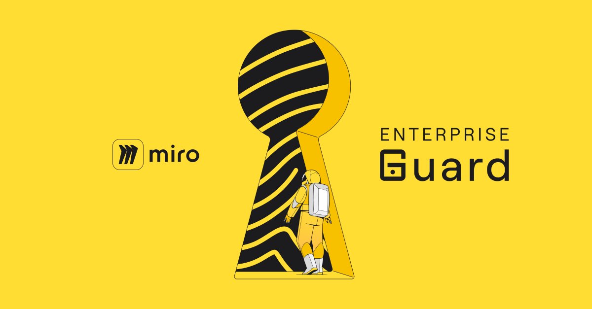 MiroHQ's tweet photo. Today we're introducing Miro Enterprise Guard, an industry-first, advanced security and compliance solution for visual collaboration. Click to learn more ➡️ https://t.co/HuFeftY12h https://t.co/SoaAviL9En
