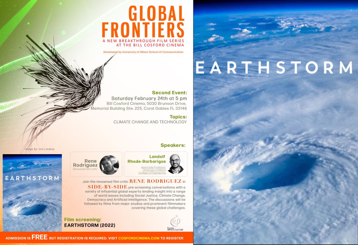 Please join us for the next Global Frontiers event on Sat, Feb 24th at 5 PM!

This month’s topic is climate change with Professor <a href="/landolf/">Landolf Rhode-Barbarigos</a>! We will be screening two short films: Earthstorm (2022) and High Tech Climate Change (2023). 

RSVP: bit.ly/49FAreP