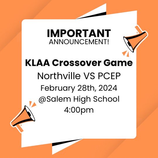 Important! No club next Monday, February 26th, but our crossover basketball game has been announced! See below!