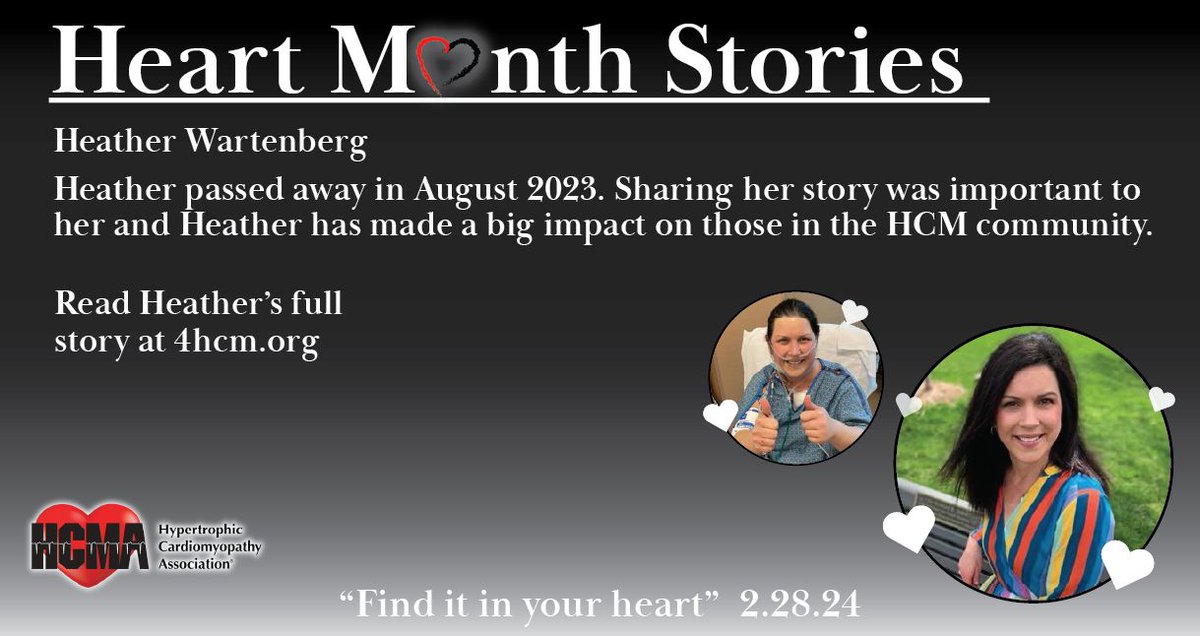 Heather Wartenberg had a long history of #HeartConditions on her dad's side. She had an extensive #4hcm journey that ultimately took her from this world.

Her family wishes to share her story and bring #HCMawareness. Read her story here: buff.ly/3k65Bbj