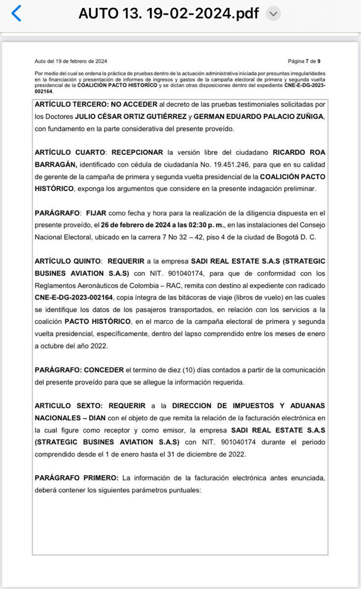 UltimaHoraCR's tweet photo. #ATENCIÓN Se confirma primicia de @CaracolRadio. Para el 26 de febrero fue citado a declarar en el Consejo Nacional Electoral Ricardo Roa, presidente de Ecopetrol y exgerente de la campaña Petro. Lo anterior, en el marco de la indagación preliminar a las cuentas de la campaña. https://t.co/P5xVq5txl4