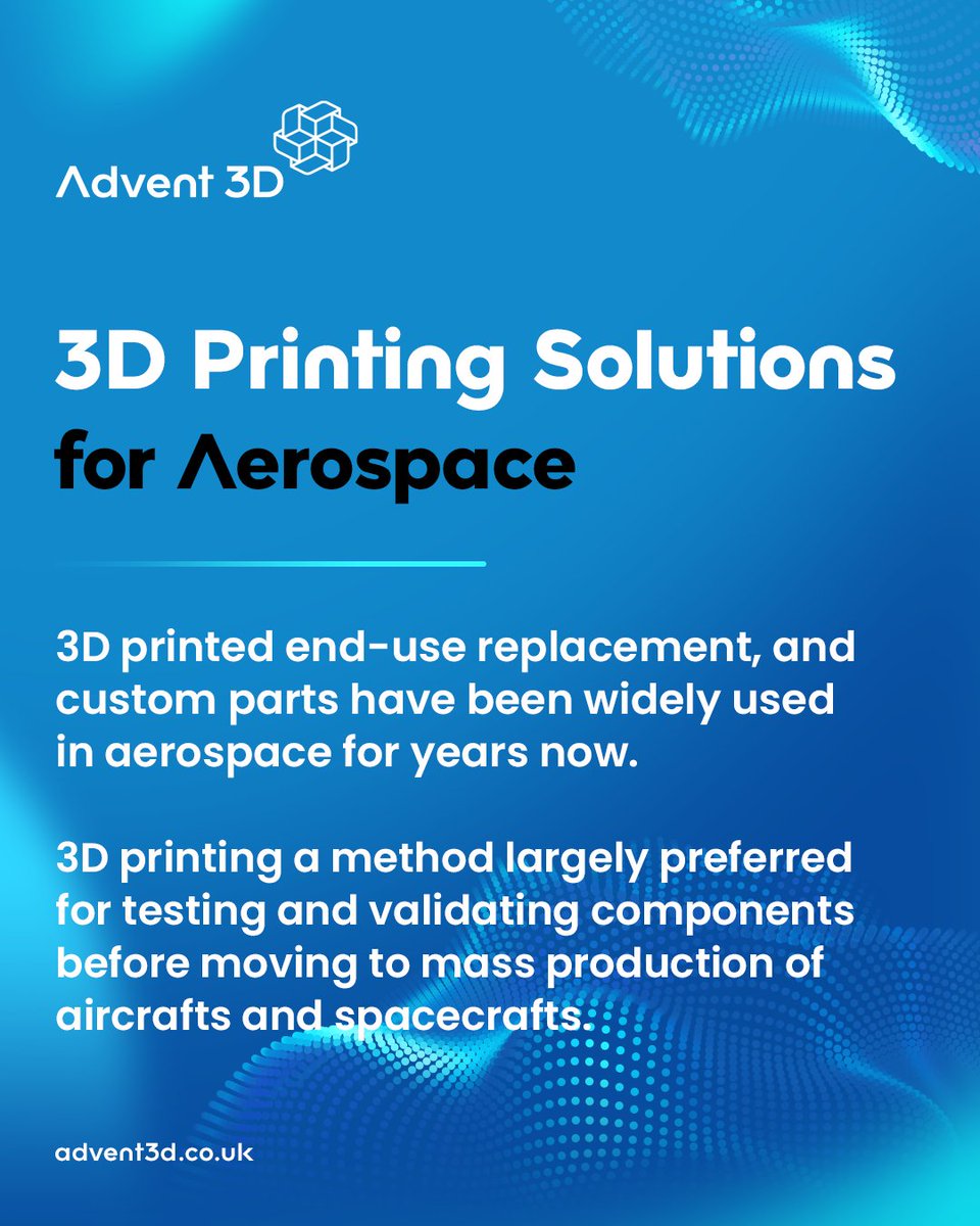 Advent3d's tweet photo. 💭 Did you know that 3D printing is a widely used method in the aerospace industry?

#3Dprinting #3DprintingInAerospace #Formlabs https://t.co/XCQWoQj96F