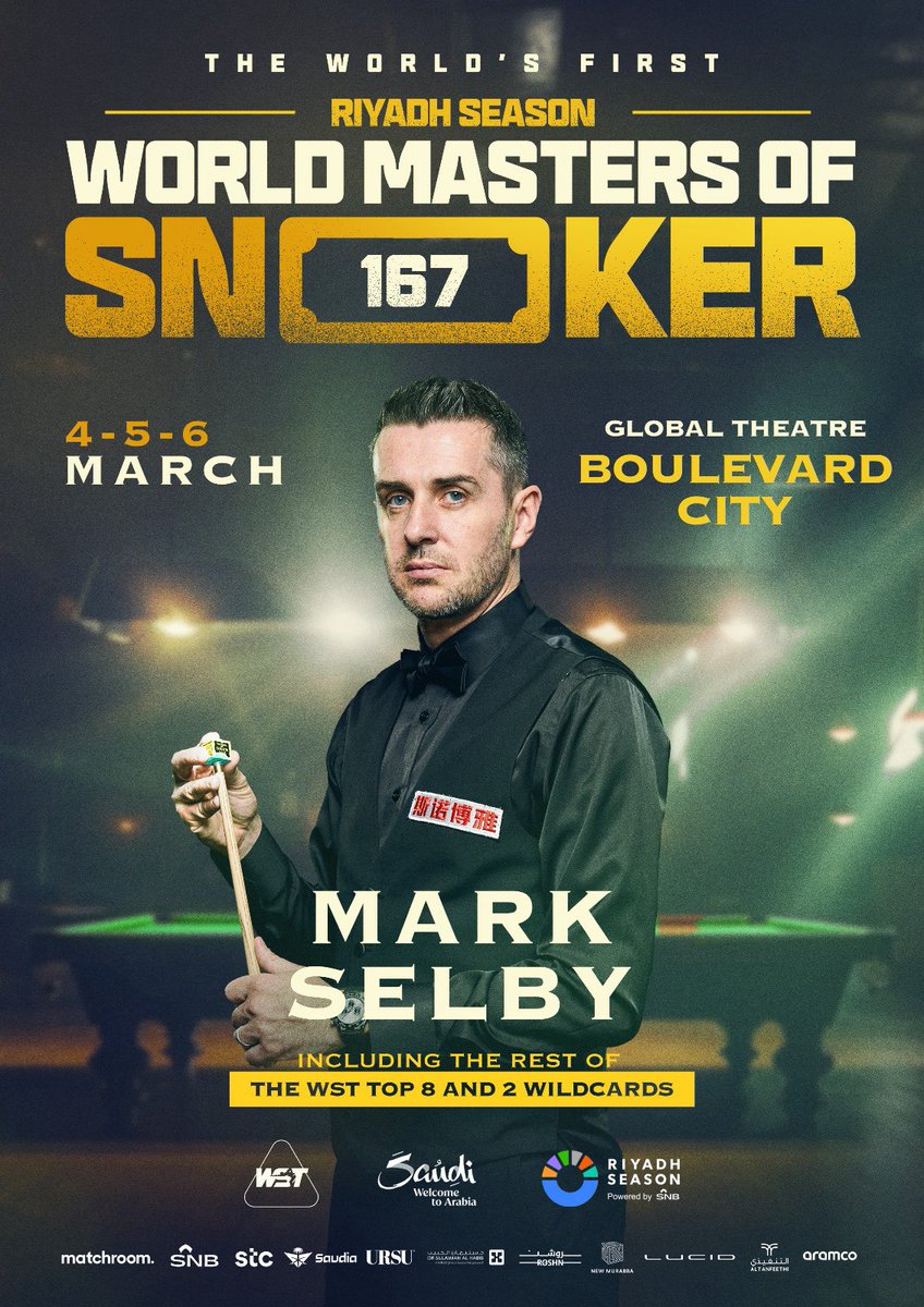 I Can't wait to play in the new Riyadh Season World Masters of Snooker next month! It will be a great event and I'm really looking forward to competing in Saudi Arabia for the first time.