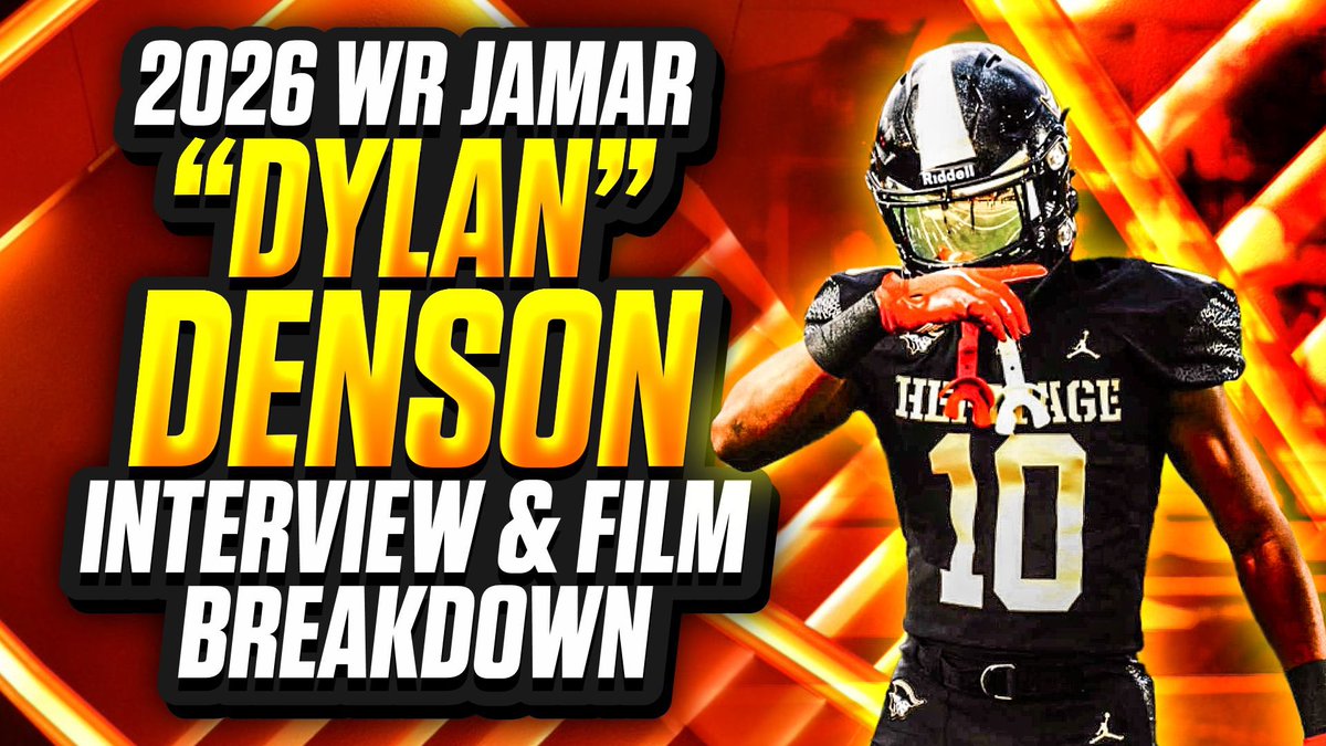 🚨🚨NEW VIDEO🚨🚨

Interview &amp; film breakdown with 2026 WR Jamar “Dylan” Denson  

Link ➡️ youtu.be/R1QMvxana4w?si…

We watched his film together &amp; talked about the bond he has with his QB <a href="/DiaBell3QB1/">Dia Bell 2026 QB</a>, how much he’s grown and developed at <a href="/ahspatfootball/">American Heritage Football</a>, his recent offers from