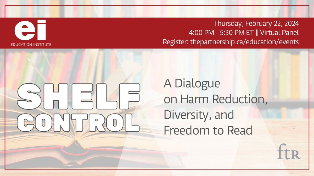 Have you RSVP’d for Shelf Control? There’s still time to confirm your attendance for this #FTRWeek virtual panel on February 22. Learn how to support intellectual freedom without bringing harm to marginalized communities. Visit bit.ly/3UNHLB9