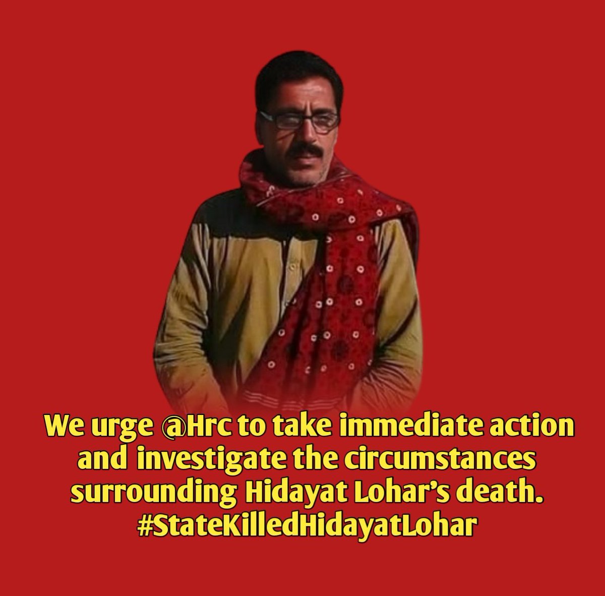 We demand justice for Hidayat Lohar and all those who have been silenced by Pakistan's regime. <a href="/hrc/">Human Rights Campaign Rapid Response</a>, are you listening? #StateKilledHidayatLohar