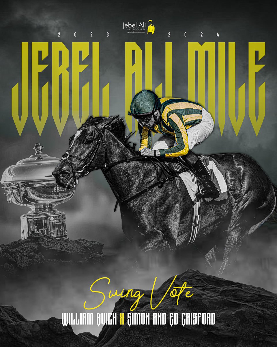 #SWING_VOTE 🏆 | jebel Ali Mile winner | @gainsboroughHQ ✨ Sponsored by @ShadwellStud 📅 Ninth Meeting | Fashion Day ——— #مضمار_جبل_علي #jebelAliMile #JARC #JebelAliRacecourse #horseracing #horses #the_ultimate_racing_experience #UAE