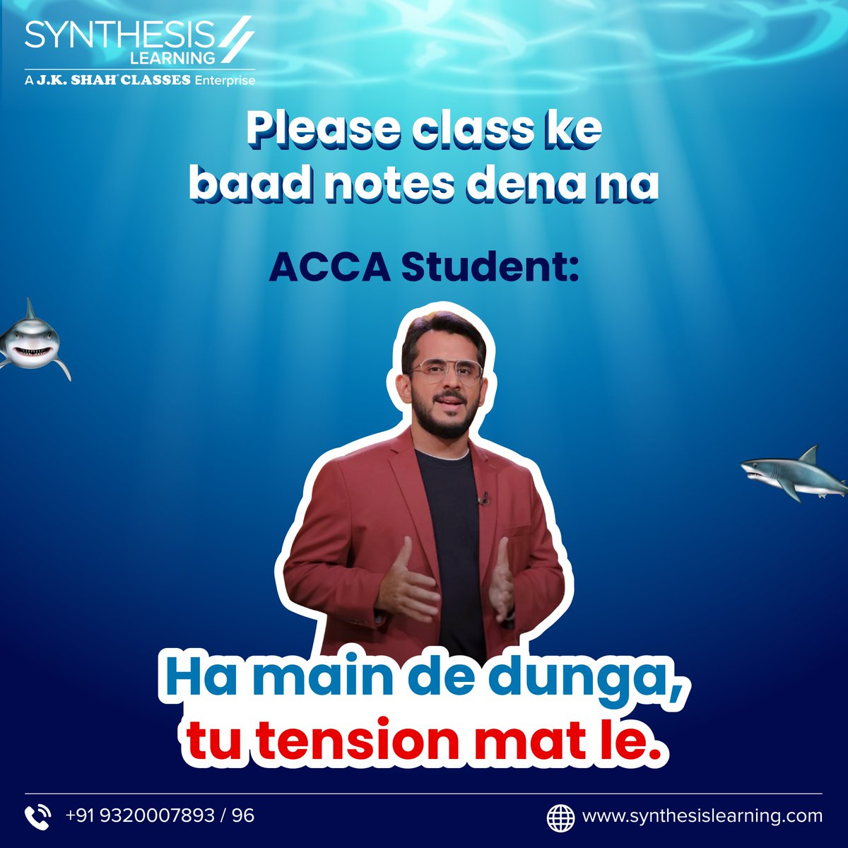 Witness the life of ACCA students ft. Shark Tank 🦈 

#ACCA #ThinkAhead #ACCAGlobal #ACCAIndia #DiscoverACCA #Global #Career #CareerPlanning #Education #Study #Timeline #GlobalQualification #SynthesisLearing #RaiseTheBar #FutureProfessionals #Finance

(2/2)
