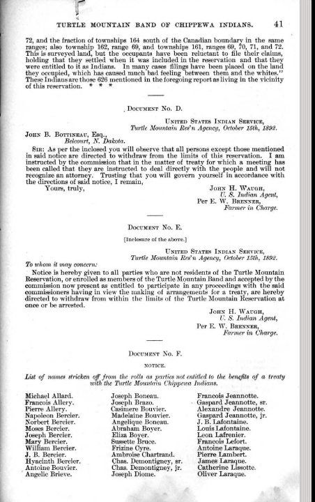 MichifMcKay's tweet image. An Indian Agent telling #LittleShell who can stay and who must leave, is a prime example of #Genocide.
The list can be found here:🖱️↙️
archive.org/details/56thse…⬅️
@LittleShellKwe, I can count 16 direct relatives on the list! We are family!
📄🧐🤓🤪😪👀