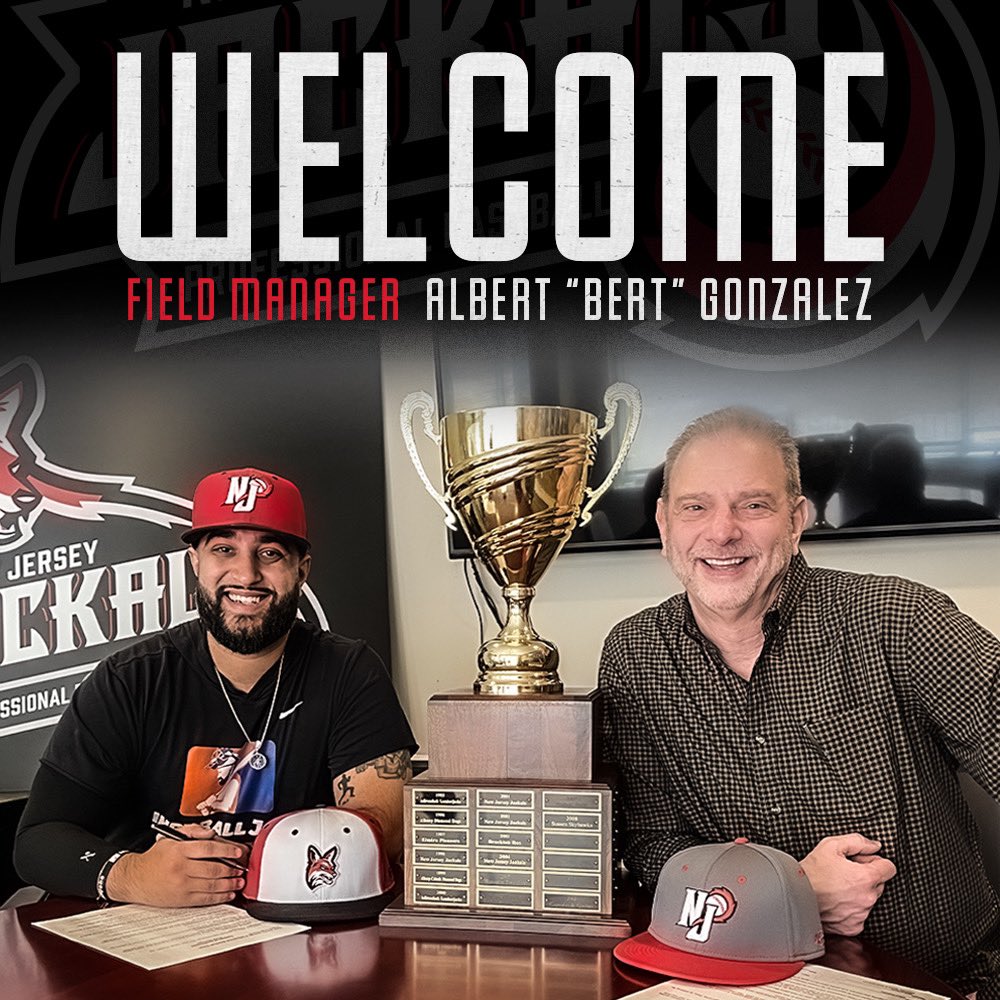 We are excited to announce the hiring of Albert “Bert” Gonzalez as our new Manager! Bert grew up in NJ and now gets to manage his childhood team! After doing a great job for the @nyboulders & High Point Rockers we welcome him to Jackals Nation!! 80 Days to Opening Day!! 🔥⚾️