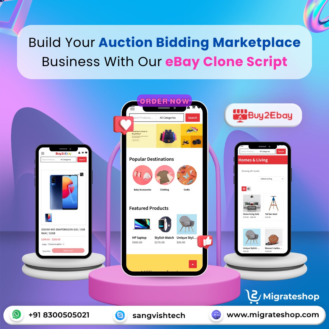 migrateshop's tweet image. 🚀 Looking to start your own online marketplace like eBay? Our #ebayclonescript is the perfect solution! 
🛒 Easily create a feature-rich platform for buying and selling goods. Visit: migrateshop.com/ebay-clone/
#ecommerce #B2C #marketplace #migrateshop #Auctionscript #business