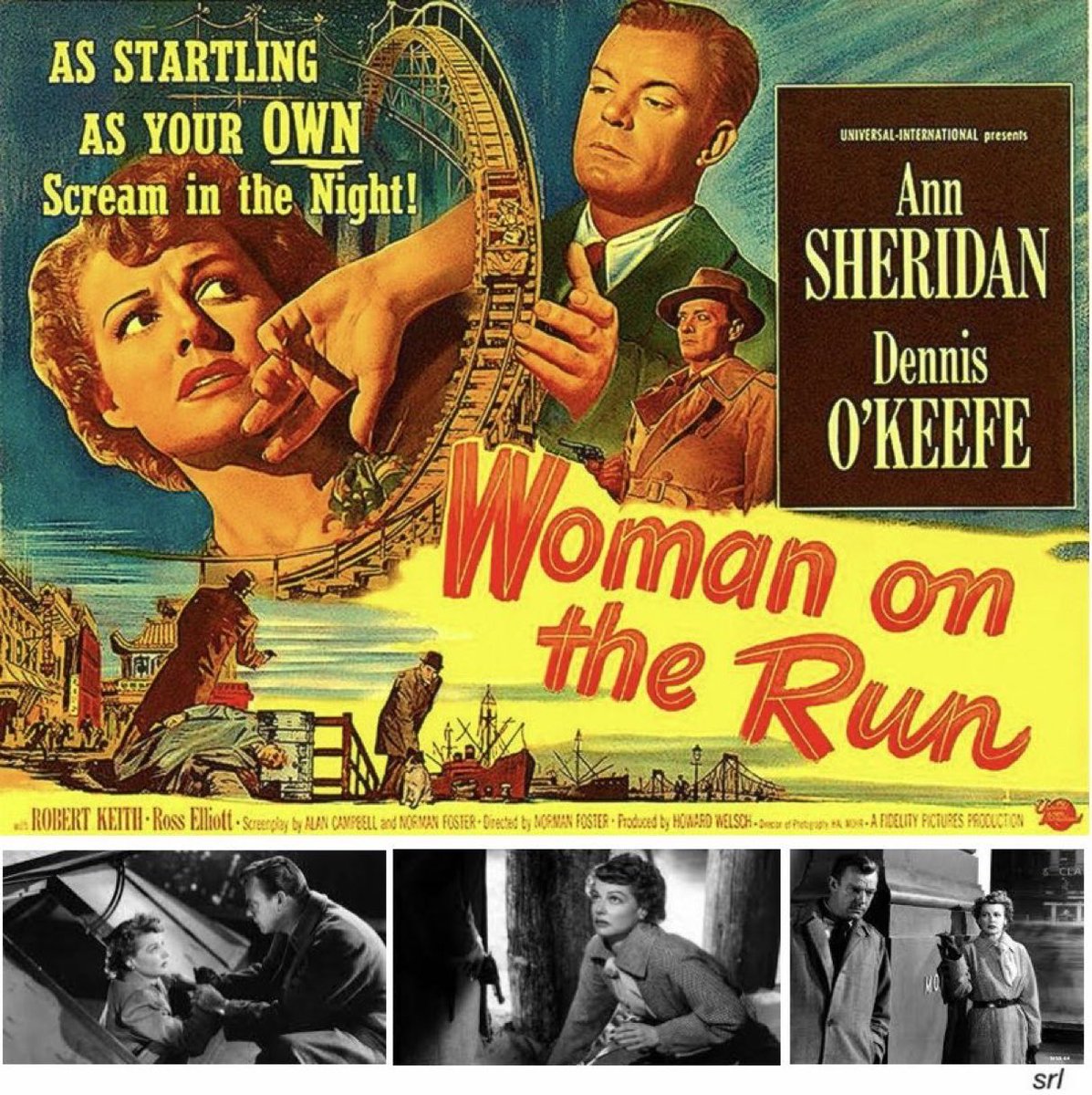 2:40pm TODAY on @TalkingPicsTV

The 1950 #FilmNoir #Crime film🎥 “Woman on the Run” directed by #NormanFoster & co-written with #AlanCampbell

Based on #SylviaTate’s 1848 shortstory📖 'Man on the Run'

🌟#AnnSheridan #DennisOKeefe #RobertKeith #JohnQualen #FrankJenks #RossElliott