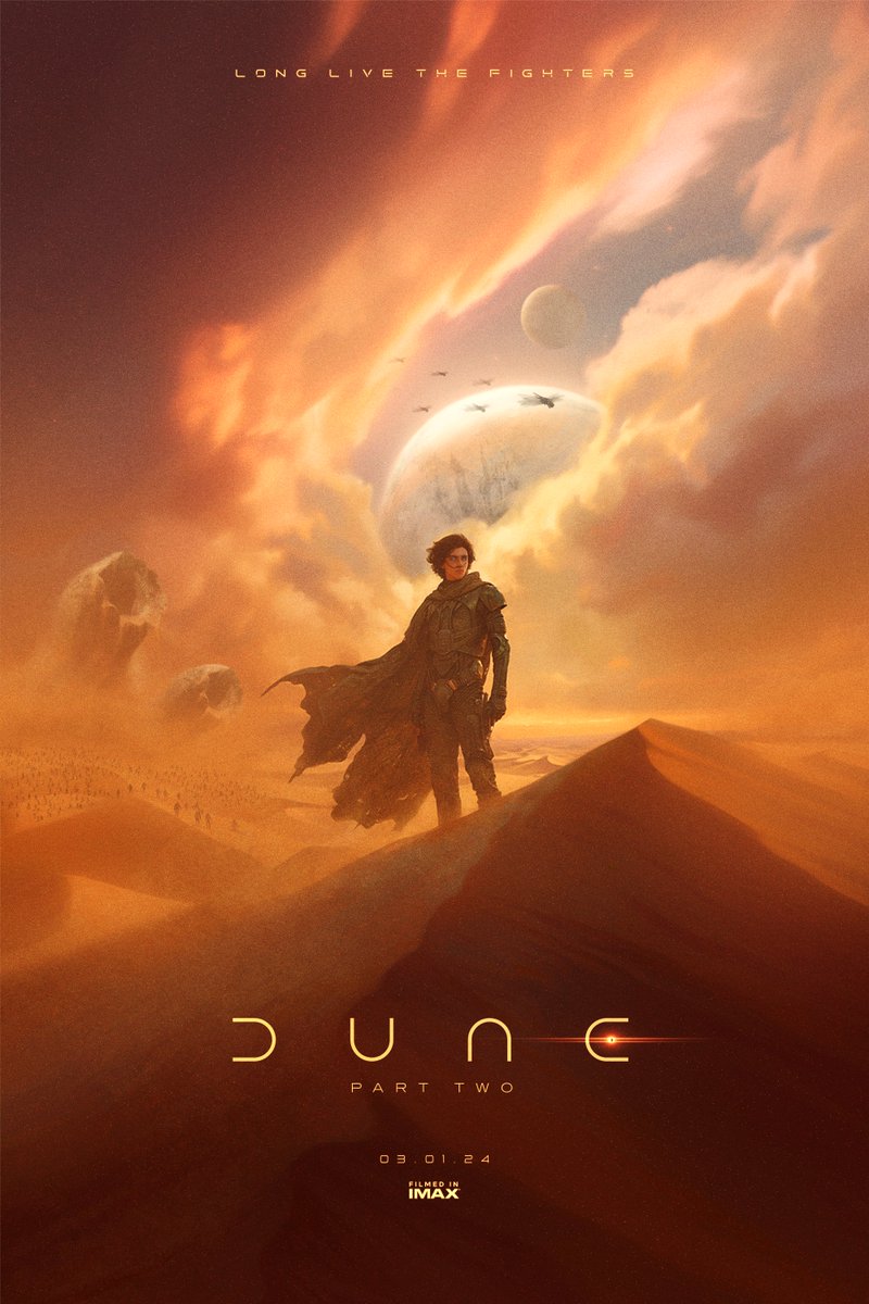 It's 10 days until #DunePartTwo and there are so many great posters that so many talented artists have made. II was inspired and am excited to see it in IMAX, so here's a spice-laden tribute poster for what many are calling this era's Empire Strikes Back.