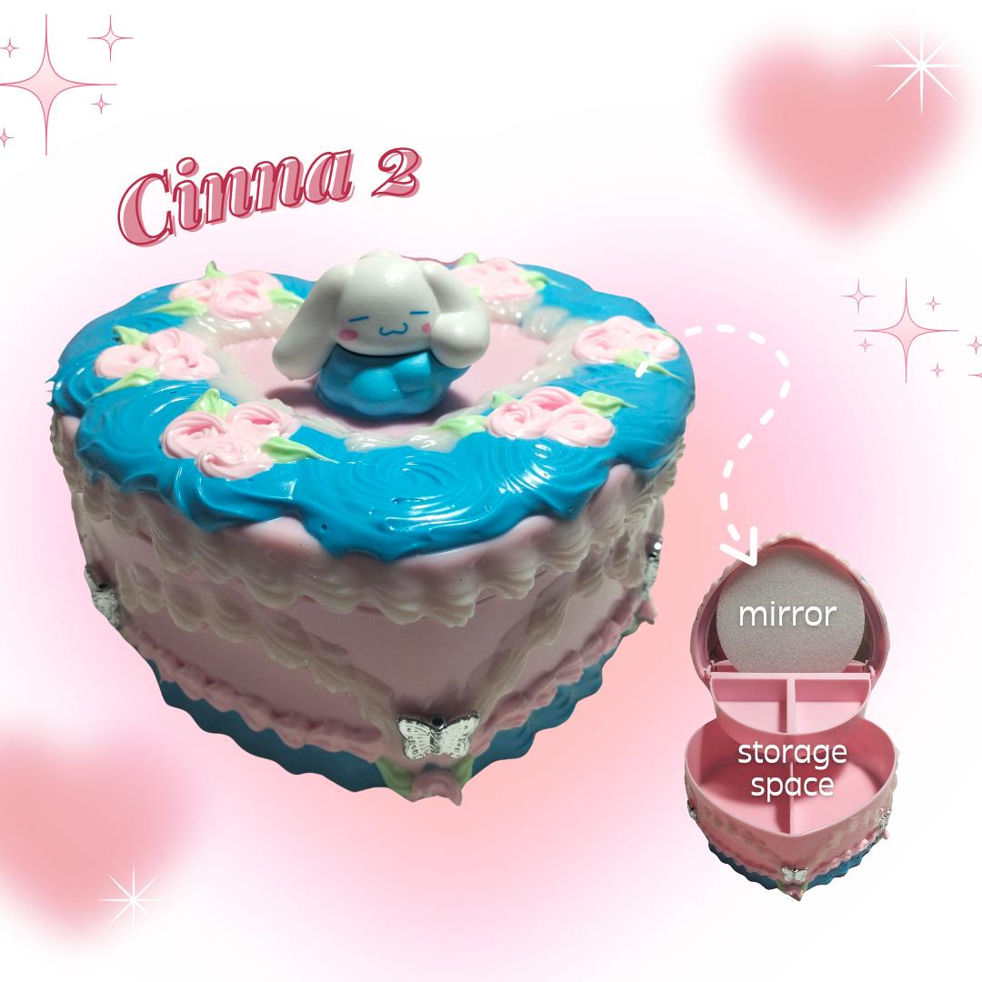 Currently available ready-to-ship pieces !

*. ꒰ Decoden cake jewelry box꒱˖⁠♡
╰┈➤ fits bracelets, earrings, necklaces, and other accessories
╰┈➤ (2) sweet like cherry

cod link -> shp.ee/ccmqi7q

t. jewelry organizer trinket sanrio cinnamonroll pink cherry
