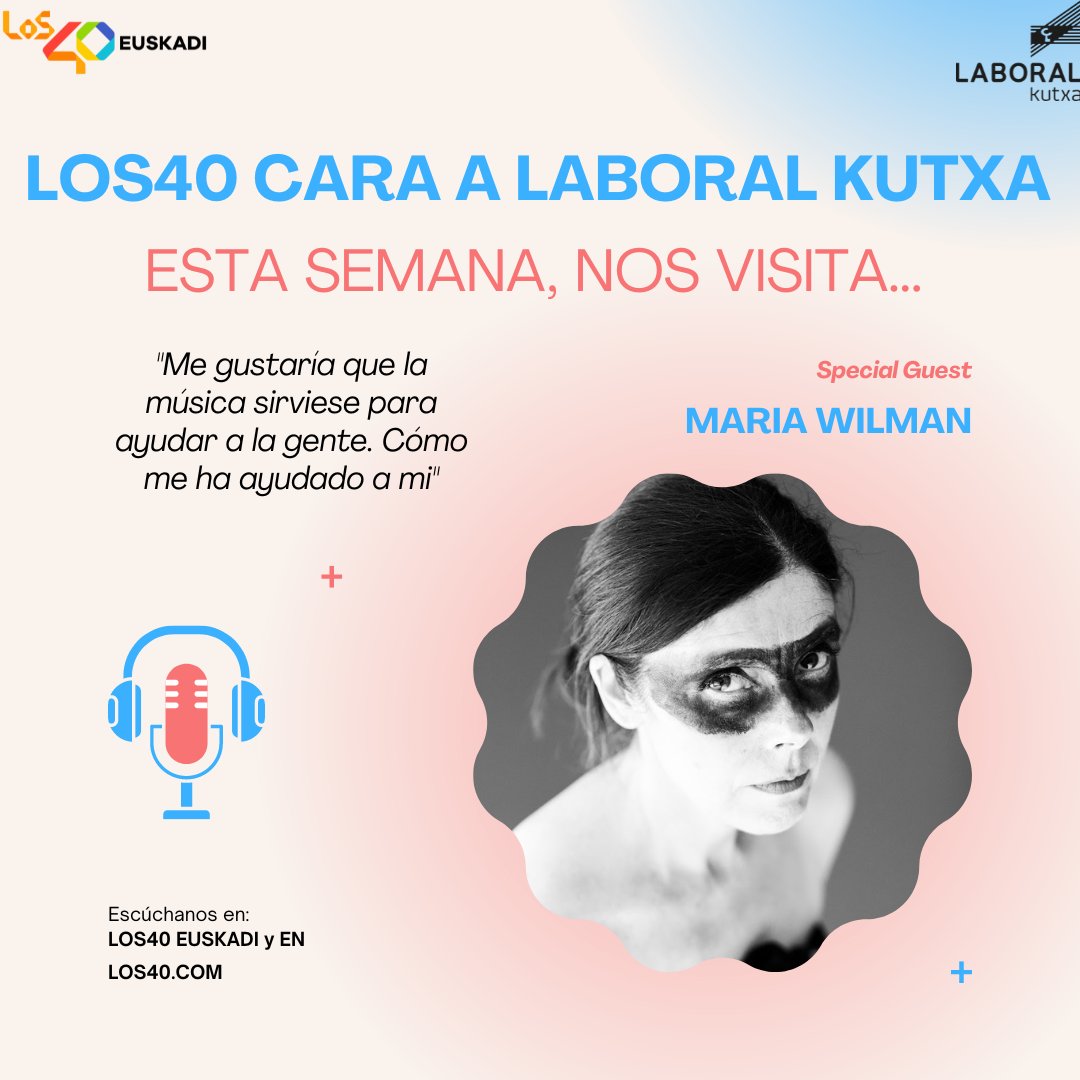 LOS40 Euskadi (@los40euskadi) on Twitter photo En el programa de esta semana de @los40caraalaboralkutxa 🎶
Nos visita @maria_wilman con su nuevo albúm Dark Horse cargado de sentimiento y buena vibra. Te lo vas a perder? <a href="/laboral_kutxa/">Laboral Kutxa</a>🤪 En el programa de esta semana de @los40caraalaboralkutxa 🎶
Nos visita @maria_wilman con su nuevo albúm Dark Horse cargado de sentimiento y buena vibra. Te lo vas a perder? <a href="/laboral_kutxa/">Laboral Kutxa</a>🤪