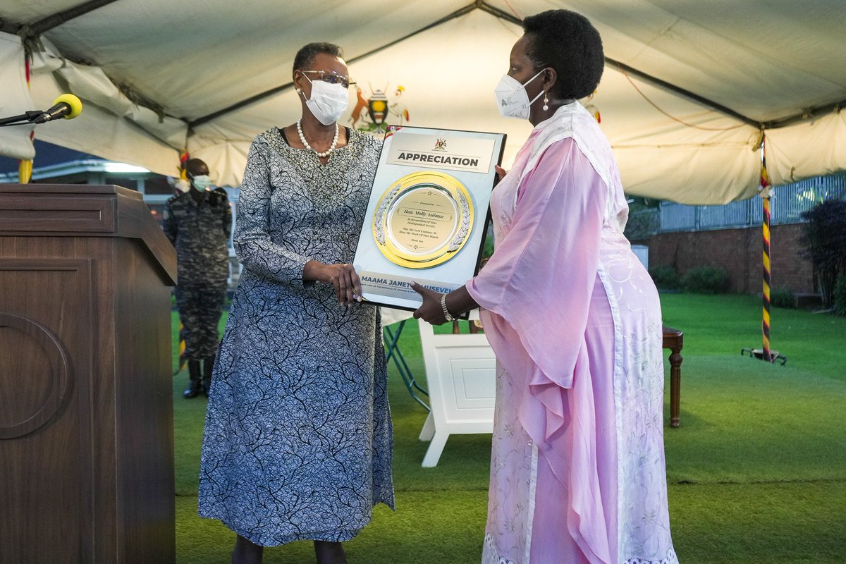 Absolutely honored to receive this prestigious Appreciation Award! Huge Thanks to the First Lady and Minister of Education and Sports, Maama <a href="/JanetMuseveni/">Janet K Museveni</a>. 
It’s humbling to be recognised… 
May the Almighty bless you forever.