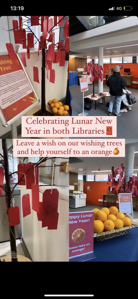 To celebrate #LunarNewYear we’re giving out free oranges on both the Harold Cohen and Sydney Jones Libraries. Pop in and help yourself! We hope this year brings you good luck and happiness🧧🍊