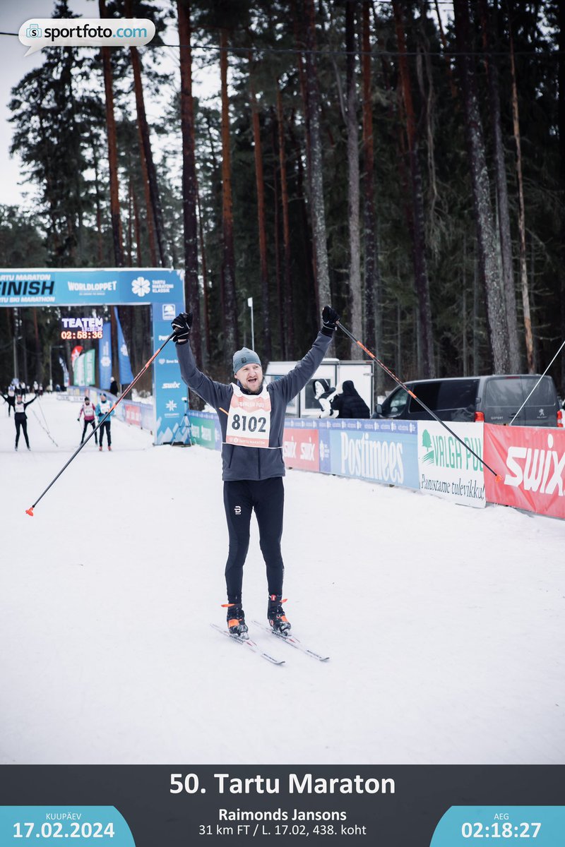 JansonsRaimonds's tweet photo. 50th edition of #TartuMaraton @TartuMaraton this year broke long-lived tradition and had the #31km skating distance in the program for the first time. Pieveikts. Tehtud. Done.@Tartu2024 https://t.co/41KdoAWCLW