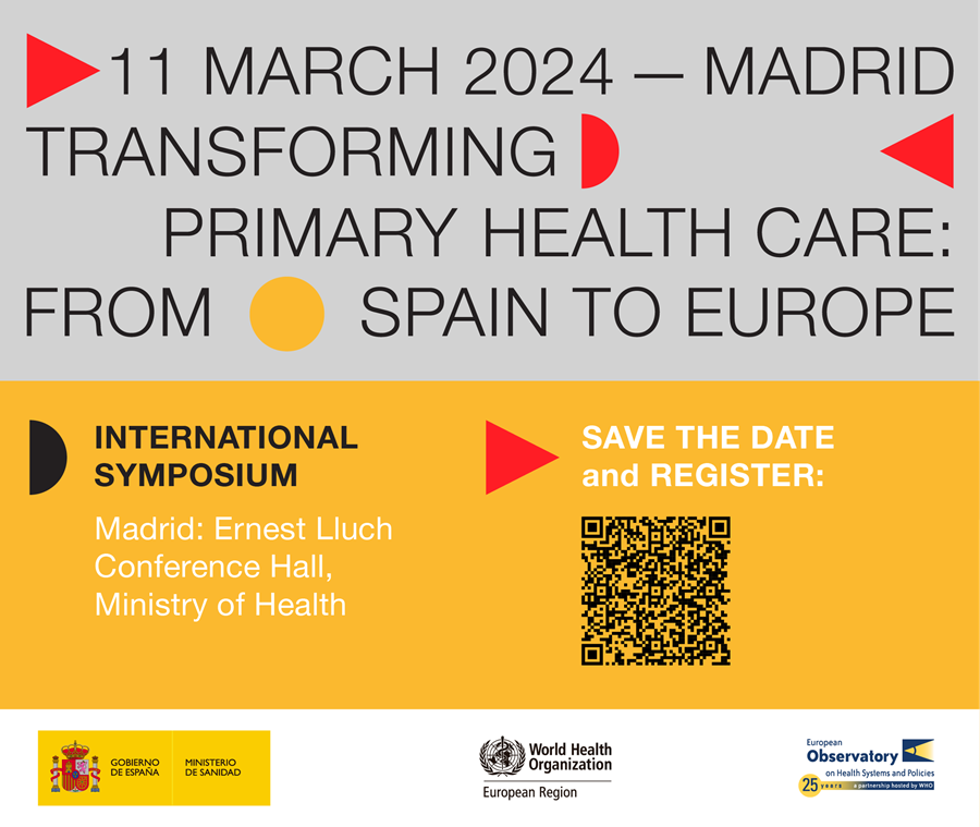 ⏰ SAVE THE DATE ⏰ 'Transforming Primary Health Care: From Spain to Europe' will be held in Madrid 🇪🇸 on 11 March ➡️register who.zoom.us/webinar/regist… This hybrid event is organised by @sanidadgob with support from @WHO_Europe WHO European Centre for #PHC in Almaty & @OBShealth