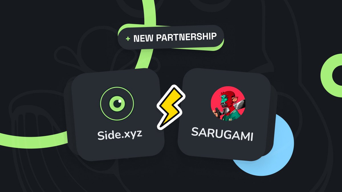 SARUGAMI 🤝 Side @SarugamiNFT now uses a @sidexyz page for its link in bio. side.xyz/sarugaminft