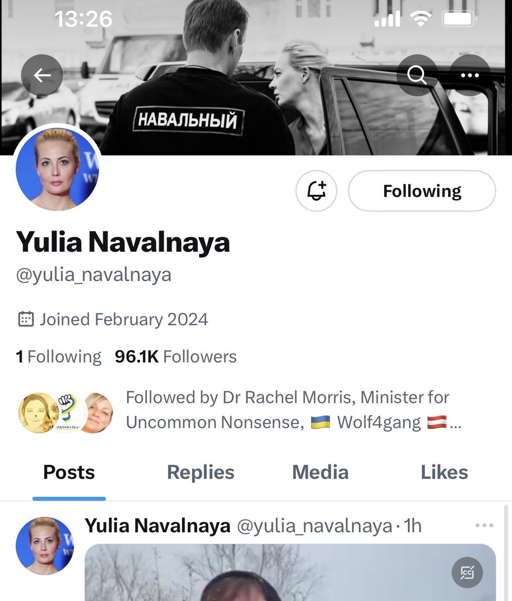 The account of Yulia Navalnaya (@yulia_navalnaya) is back up!! Everyone follow her. ❤️🇷🇺