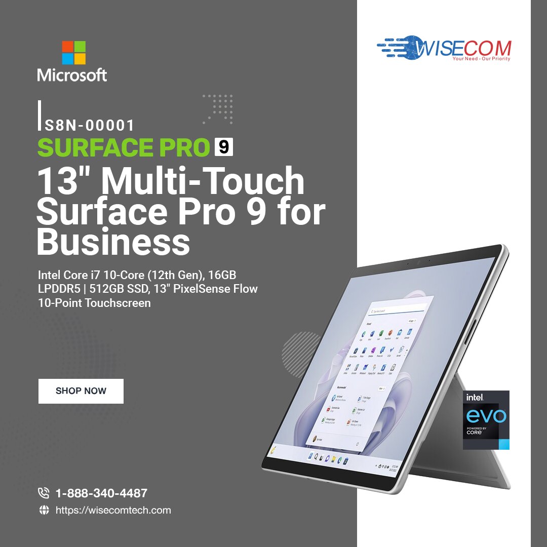 👇👇👇
📌Microsoft S8N-00001 13' Multi-Touch Surface Pro 9

Contact Us: 👇👇👇
📧 marketing@wisecomtech.com
🔗 wisecomtech.com/s8n-00001

#wisecomtech #itproducts #Microsoft #s8n00001 #SurfacePro9 #13inch #Microsofttablet #usa #WTS #ithardware #everyone