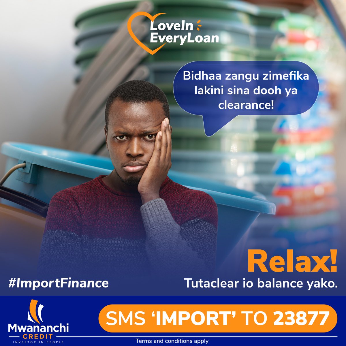 CreditMwananchi's tweet image. 𝗨𝘀𝗶𝗮𝗰𝗵𝗲 𝗺𝘇𝗶𝗴𝗼 𝘆𝗮𝗸𝗼 𝗶𝗸𝘄𝗮𝗺𝗲 𝗸𝘄𝗮 𝗽𝗼𝗿𝘁.
Click&amp;gt; bit.ly/3AtQH3f Let's help you clear 100% of your import duty taxes to get your goods in time.
#ImportFinancing #Financialsolutions #MwananachiCredit #InvestorInPeople #LoveInEveryLoan