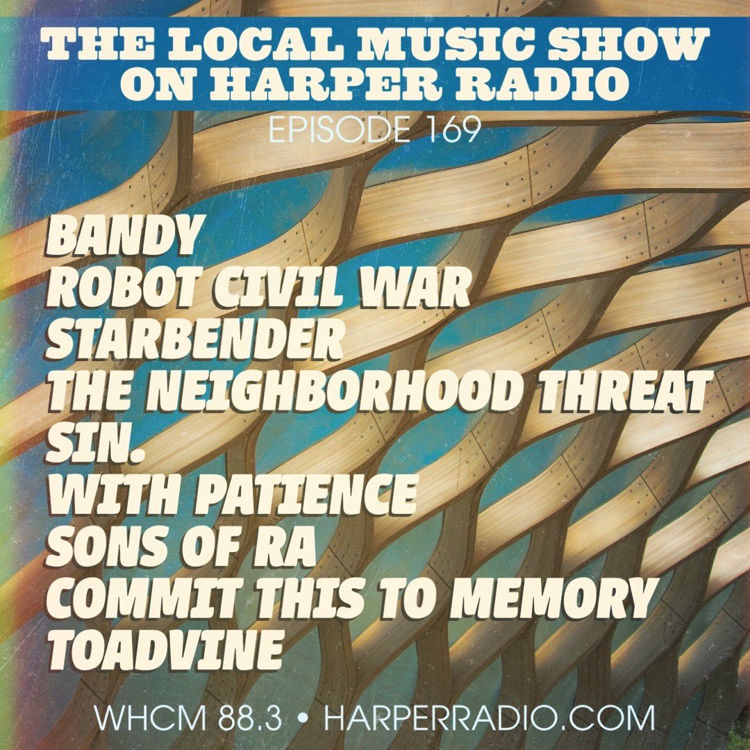 StarbenderMusic's tweet photo. TONIGHT - Excited to be featured on WHCM 88.3 Harper Radio’s “The Local Music Show”!  Tonight’s episode aires tonight at 9pm, then again on Thurs 11am, Sat 10am/9pm, Sun 10am/9pm
Tune in!
@whcmlocal
#localmusic #localbands #rock #alternativerock #grunge #britrock #newsrtists https://t.co/3Hm6Vync83
